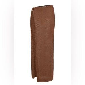 NWT MONDAY SWIMWEAR Palermo Skirt bronze lurex lace crochet